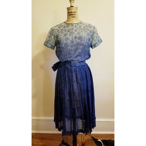 Vintage Voile Floral Midi Dress